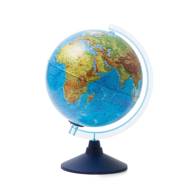 Глобус Земли физико-политический интерактивный 250 мм с подсветкой от батареек