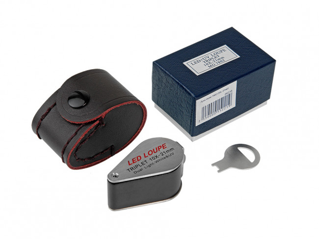 Лупа складная Veber 10х, 21 мм, с подсветкой (7802)