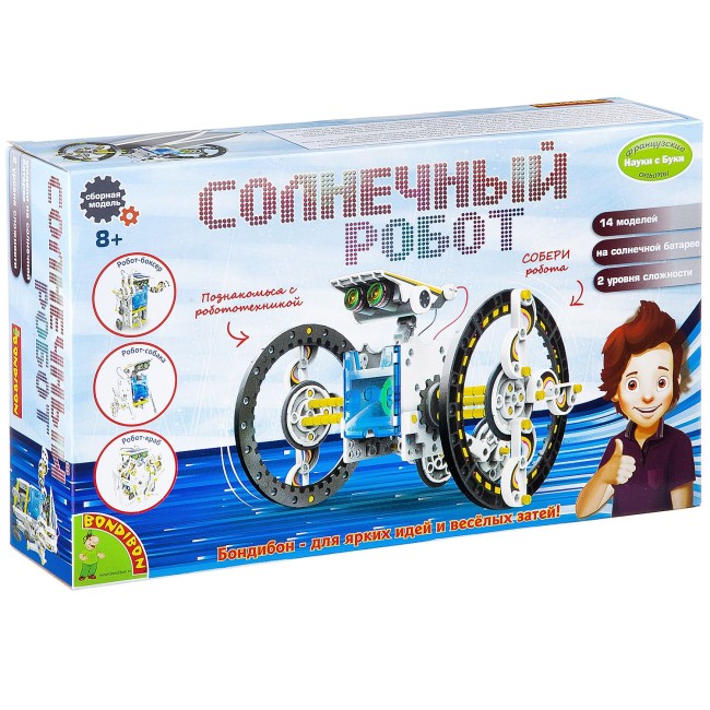 Французские опыты Науки с Буки Bondibon, Солнечный робот 14 в 1 Французские опыты Науки с Буки Bondibon, Солнечный робот 14 в 1