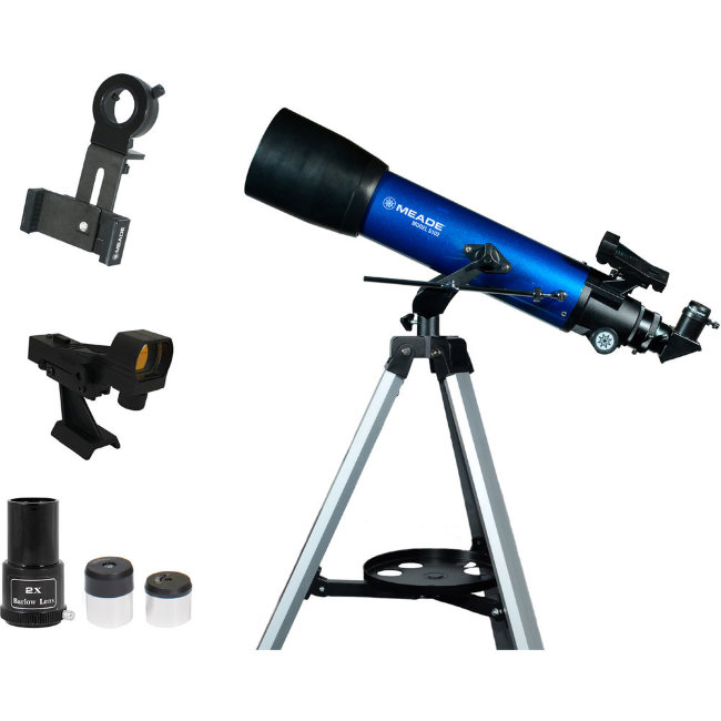 Телескоп Meade S102 102 мм (660мм f/5.9 азимутальный рефрактор с адаптером для смартфона) Телескоп Meade S102 102 мм (660мм f/5.9 азимутальный рефрактор с адаптером для смартфона)