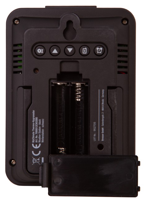 Гигрометр с часами Bresser MyClimate, черный