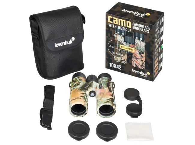 Бинокль Levenhuk Camo Rind 10x42 с сеткой Бинокль Levenhuk Camo Rind 10x42 с сеткой
