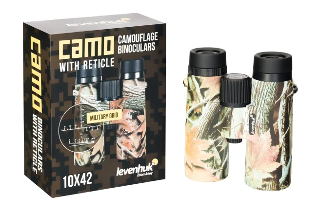 Бинокль Levenhuk Camo Rind 10x42 с сеткой Бинокль Levenhuk Camo Rind 10x42 с сеткой