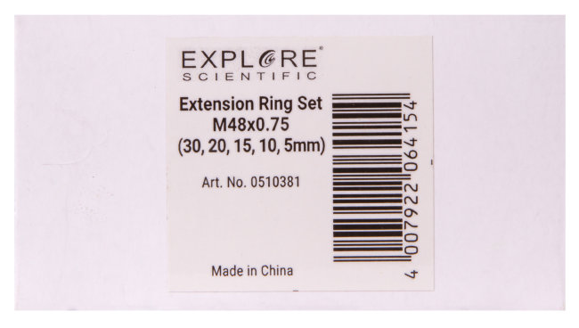 Набор удлинительных колец Explore Scientific M48x0,75 (30, 20, 15, 10, 5 мм)