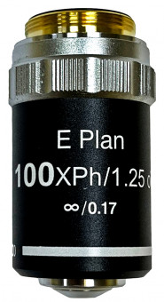 Объектив фазовый планахроматический Levenhuk 100x/1,25 Oil, беск/0,17