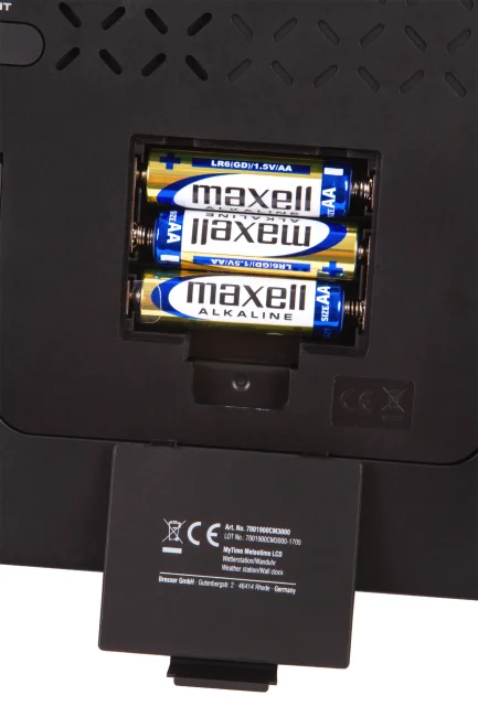 Часы настенные Bresser MyTime Meteotime LCD, черные