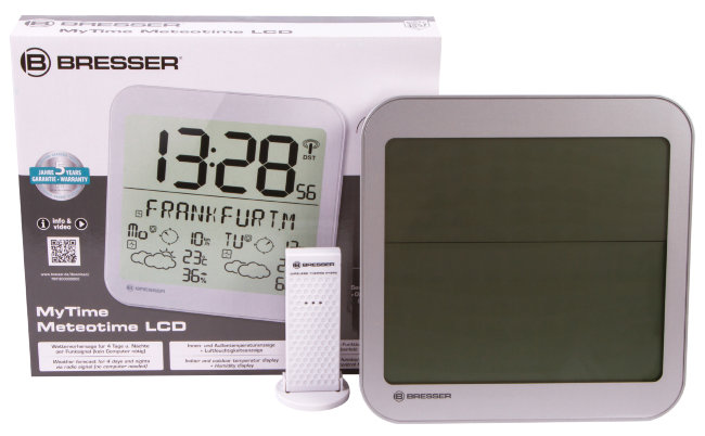 Часы настенные Bresser MyTime Meteotime LCD, белые Часы настенные Bresser MyTime Meteotime LCD, белые