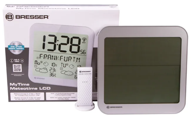 Часы настенные Bresser MyTime Meteotime LCD, белые