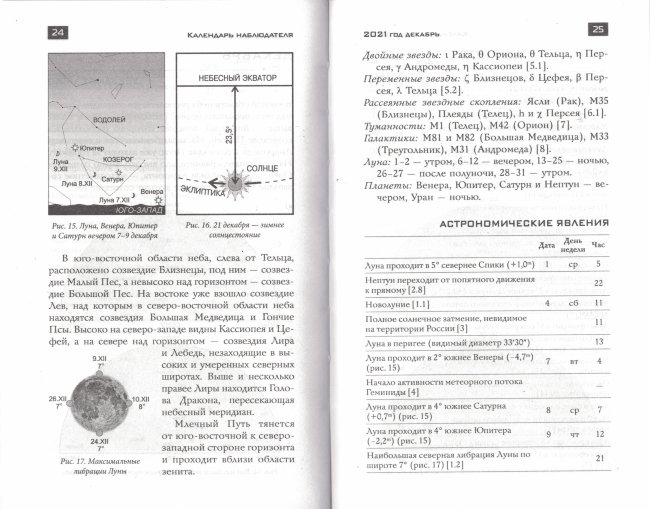 Школьный астрономический календарь на 2021/2022 год