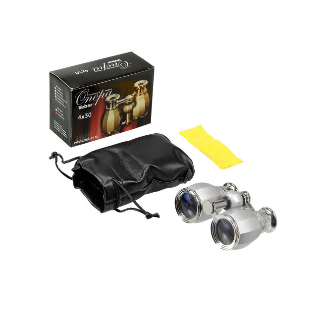 Бинокль театральный Veber Opera БГЦ 4x30 серебряный