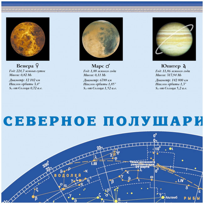 Карта звездного неба (настенная на картоне) Карта звездного неба (настенная на картоне)