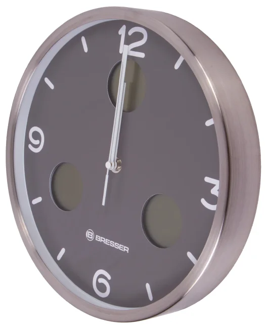 Часы настенные Bresser MyTime io NX Thermo/Hygro, 30 см, серые Часы настенные Bresser MyTime io NX Thermo/Hygro, 30 см, серые