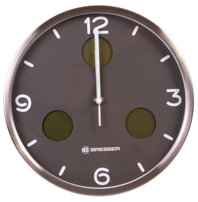 Часы настенные Bresser MyTime io NX Thermo/Hygro, 30 см, серые
