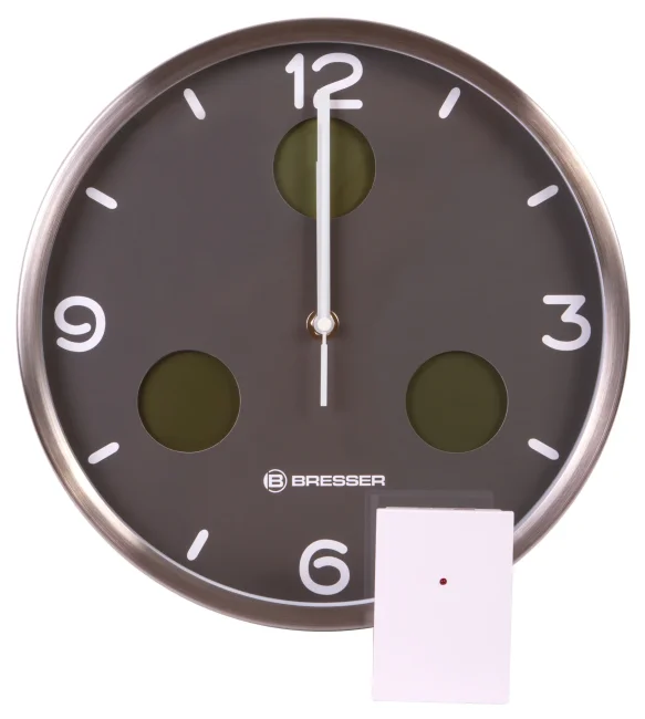 Часы настенные Bresser MyTime io NX Thermo/Hygro, 30 см, серые Часы настенные Bresser MyTime io NX Thermo/Hygro, 30 см, серые