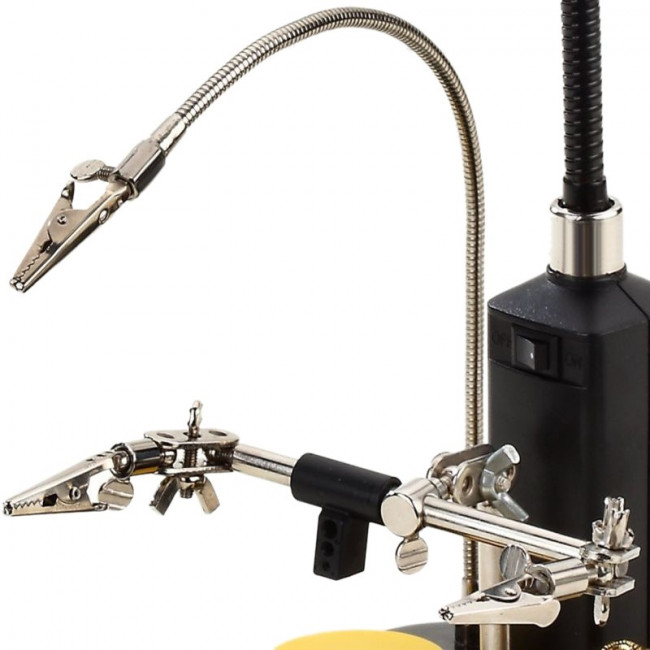 Лупа настольная 2.5x/4x-85мм третья рука с держателем и подсветкой (16 LED) Kromatech TE-802 Лупа настольная 2.5x/4x-85мм третья рука с держателем и подсветкой (16 LED) Kromatech TE-802