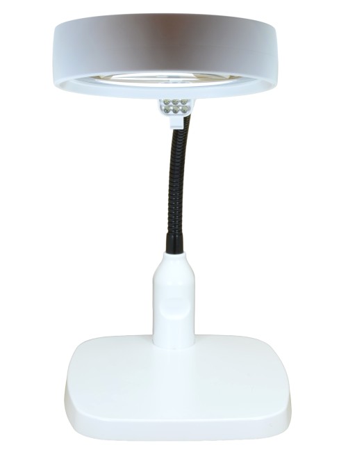 Лупа настольная 8x-138мм на гибком штативе с подсветкой (6 LED) Kromatech 7765