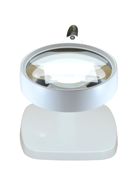 Лупа настольная 8x-138мм на гибком штативе с подсветкой (6 LED) Kromatech 7765