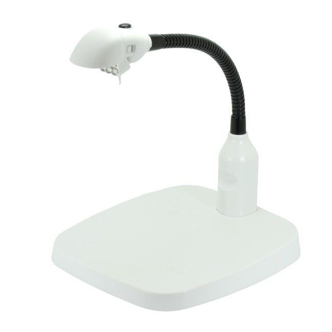 Лупа настольная 8x-138мм на гибком штативе с подсветкой (6 LED) Kromatech 7765