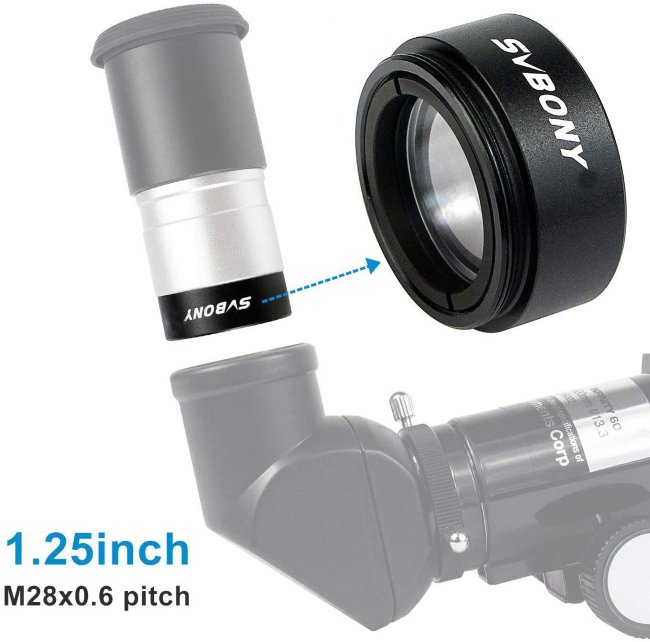 Линза Барлоу SVBONY 0,5х с резьбой M28x0.6 для окуляра 1,25" Линза Барлоу SVBONY 0,5х с резьбой M28x0.6 для окуляра 1,25"