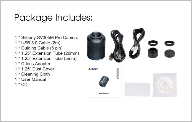 Астрономическая камера SVBONY 2 Мпикс (SV305M Pro)