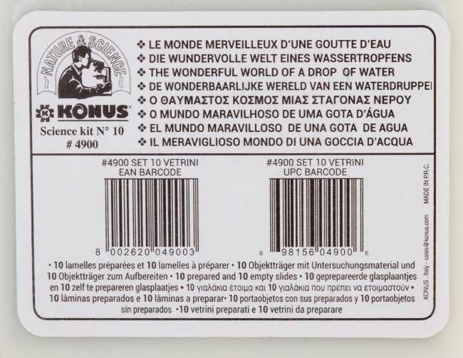 Набор микропрепаратов Konus 10: «Потрясающий мир в капле воды» Набор микропрепаратов Konus 10: «Потрясающий мир в капле воды»