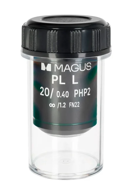 Объектив MAGUS 20HP 20х/0,40 Plan L фазовый PHP2 ?/1,2 WD 8,0 мм Объектив MAGUS 20HP 20х/0,40 Plan L фазовый PHP2 ?/1,2 WD 8,0 мм
