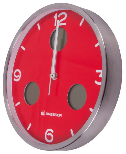 Часы настенные Bresser MyTime io NX Thermo/Hygro, 30 см, красные Часы настенные Bresser MyTime io NX Thermo/Hygro, 30 см, красные