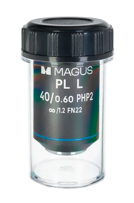 Объектив MAGUS 40HP 40х/0,60 Plan L фазовый PHP2 ?/1,2 WD 3,5 мм Объектив MAGUS 40HP 40х/0,60 Plan L фазовый PHP2 ?/1,2 WD 3,5 мм