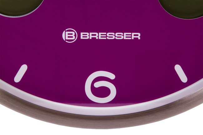 Часы настенные Bresser MyTime io NX Thermo/Hygro, 30 см, фиолетовые