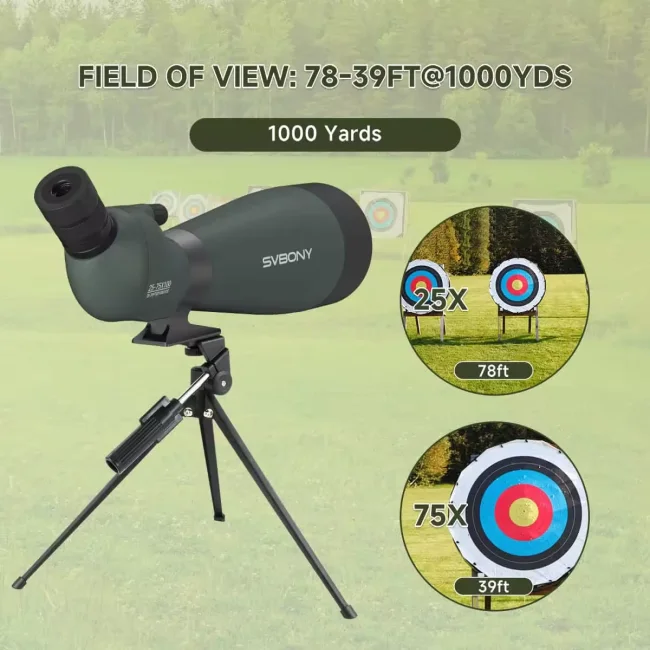 Зрительная труба SVBONY 25-75x100 с призмой 45 гр. (SV28A)