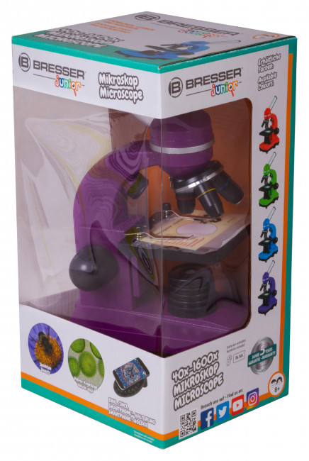 Микроскоп Bresser Junior Biolux SEL 40–1600x, фиолетовый Микроскоп Bresser Junior Biolux SEL 40–1600x, фиолетовый