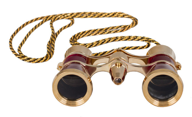 Бинокль Levenhuk Broadway 325F с подсветкой и цепочкой, красный Бинокль Levenhuk Broadway 325F с подсветкой и цепочкой, красный