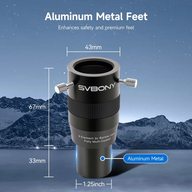 Линза Барлоу SVBONY 3х четырёхэлементная, 1,25", SV216