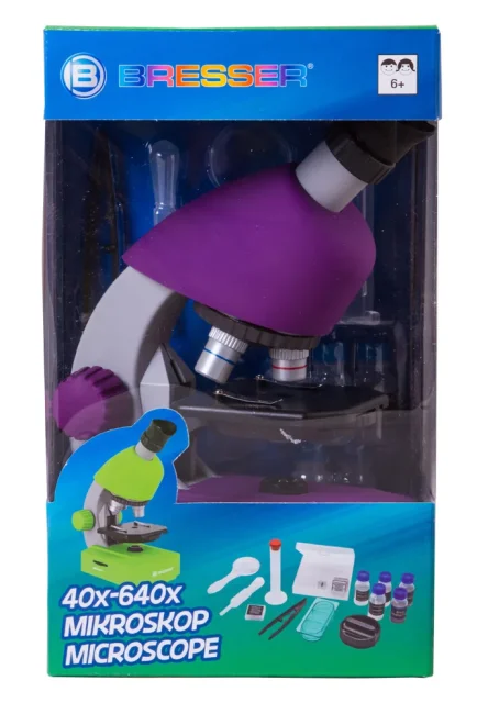 Микроскоп Bresser Junior 40x-640x, фиолетовый Микроскоп Bresser Junior 40x-640x, фиолетовый