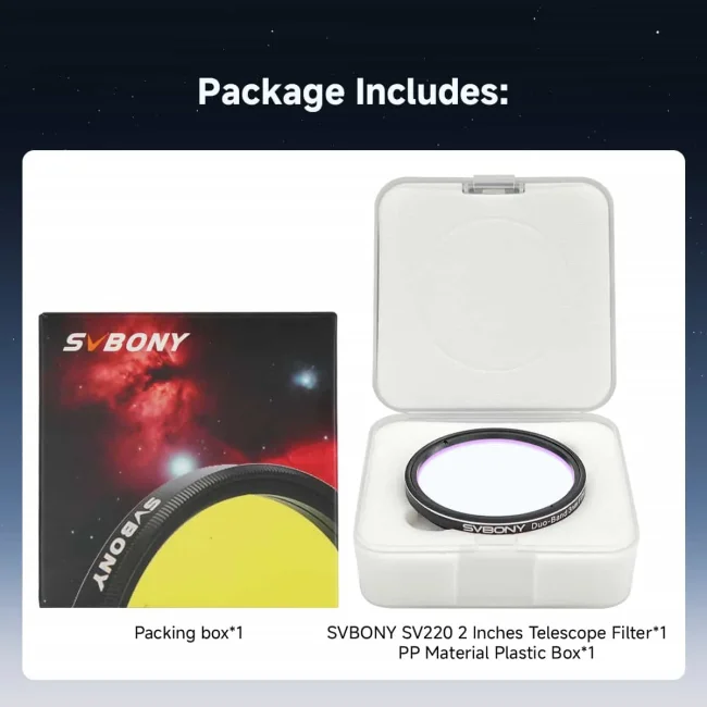Фильтр SVBONY SV220 Dual-Band 3nm H-Alpha OIII, 2" Фильтр SVBONY SV220 Dual-Band 3nm H-Alpha OIII, 2"