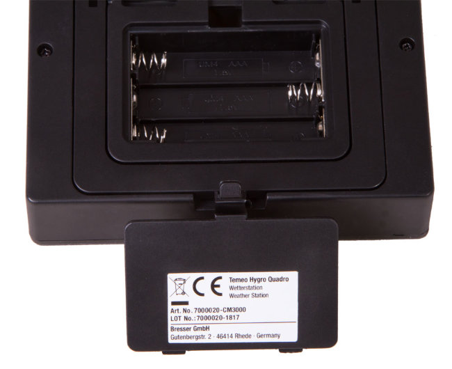 Метеостанция Bresser Temeo Hygro Quadro, черная
