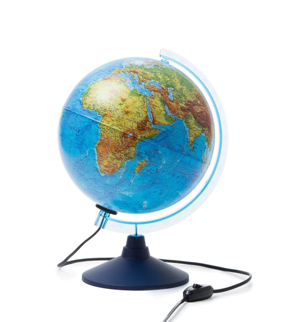 Глобус Земли физико-политический интерактивный 250 мм с подсветкой