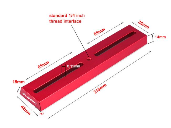 Крепежная пластина SVBONY 21 см (красная)