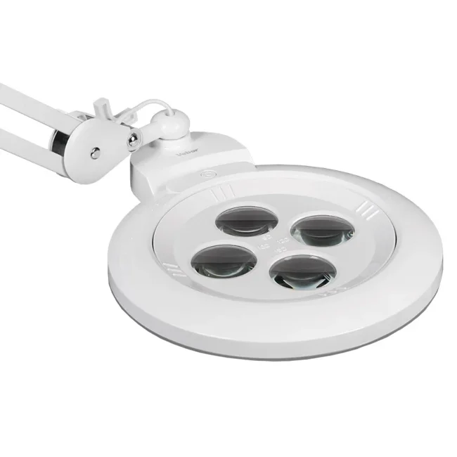 Лупа-лампа на струбцине Veber LED Bi-color, со сменными линзами и подсветкой (8608D)