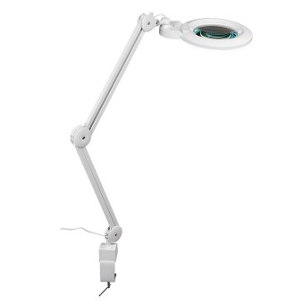 Лупа-лампа на струбцине Veber LED Bi-color, со сменными линзами и подсветкой (8608D)