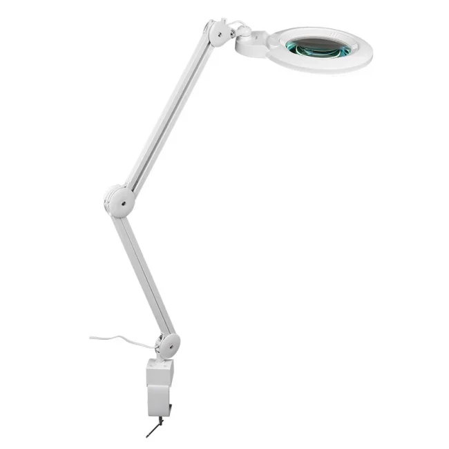 Лупа-лампа на струбцине Veber LED Bi-color, со сменными линзами и подсветкой (8608D)