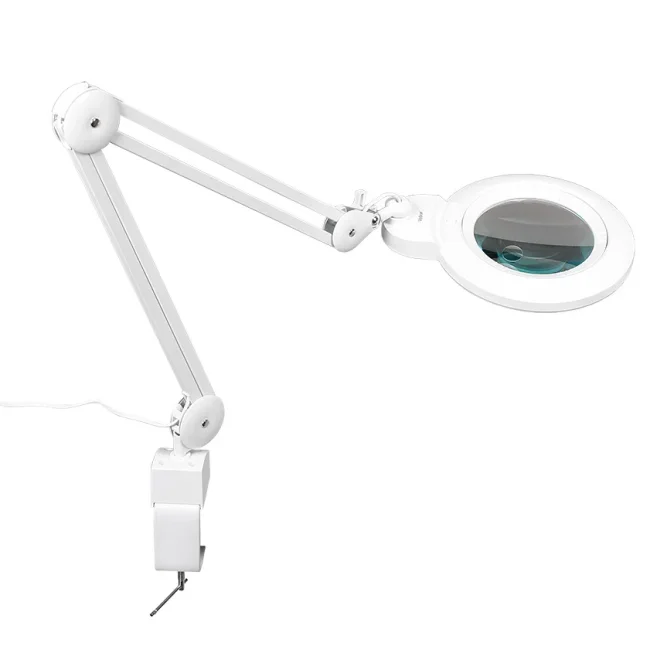 Лупа-лампа на струбцине Veber LED Bi-color, со сменными линзами и подсветкой (8608D)