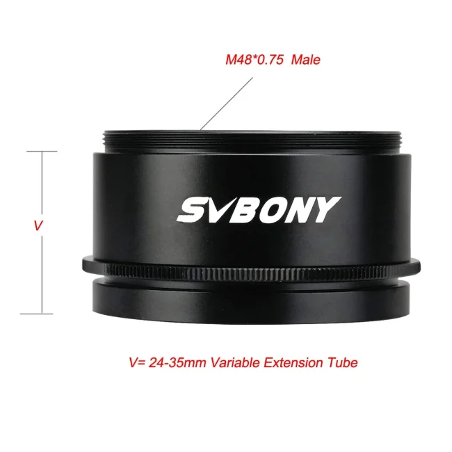 Удлиняющая трубка SVBONY M48, переменной длины 24-35 мм Удлиняющая трубка SVBONY M48, переменной длины 24-35 мм