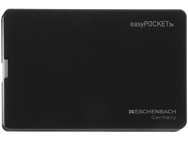 Лупа асферическая Eschenbach easyPOCKET, 50х45 мм, 3.0х (черная)