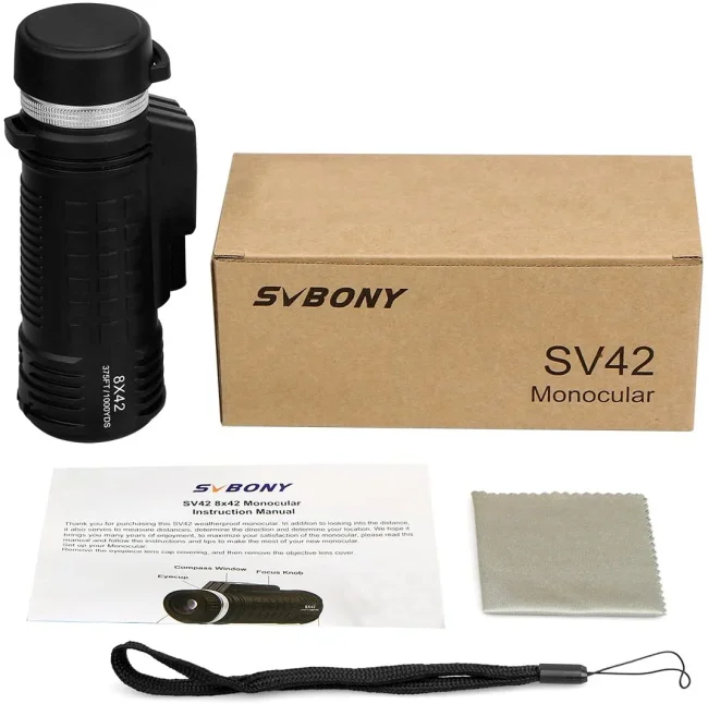 Монокуляр SVBONY 8x42 с дальномером и компасом (SV42)