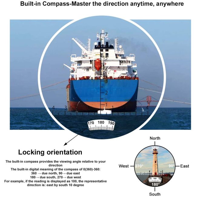 Монокуляр SVBONY 8x42 с дальномером и компасом (SV42) Монокуляр SVBONY 8x42 с дальномером и компасом (SV42)