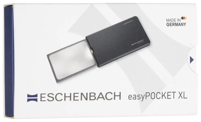 Лупа асферическая Eschenbach easyPOCKET XL, 78х50 мм, 2.5х (черная)