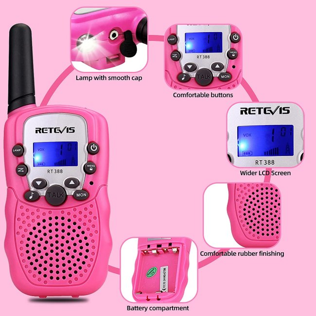 Рация Retevis Walkie-Talkie RT388 пара (розовая)