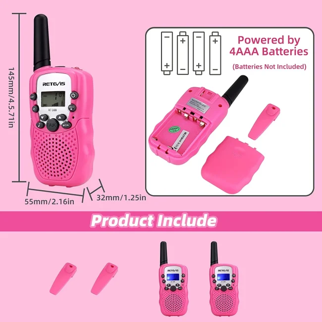 Рация Retevis Walkie-Talkie RT388 пара (розовая) Рация Retevis Walkie-Talkie RT388 пара (розовая)