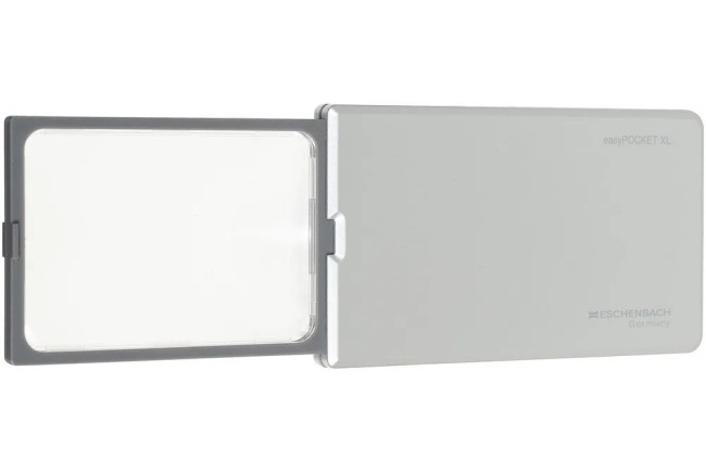 Лупа асферическая Eschenbach easyPOCKET XL, 78х50 мм, 2.5х (серебристая)